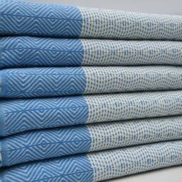 "Blue Peshtemal, Turkish Towel, Turkish Beach Towel, Tribal Towel, Hammam Towel, Pool Towel, 40""x70" - thumbnail 3