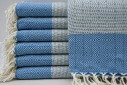 "Blue Peshtemal, Turkish Towel, Turkish Beach Towel, Tribal Towel, Hammam Towel, Pool Towel, 40""x70"