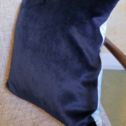 Handprinted Blue Pillow - Cyanotype, Single Item With Velvet - thumbnail 4