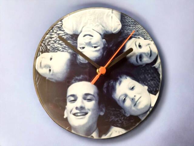 Personalised Glass Photo Clock - Gifts For Nan Christmas Mothers Day & Birthday Gift Ideas Her 20cm 30cm Square Round Shape - image 1