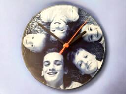 Personalised Glass Photo Clock - Gifts For Nan Christmas Mothers Day & Birthday Gift Ideas Her 20cm 30cm Square Round Shape - thumbnail 1