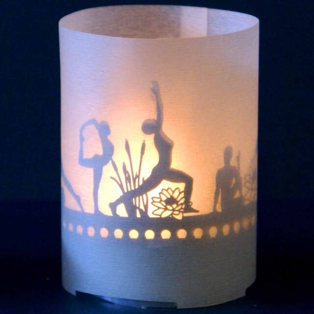 Yoga Gift Tube Shadow Play Candle - Tranquil Motif Silhouette Projection For Mindful Ambiance Perfect Enthusiasts - image 1