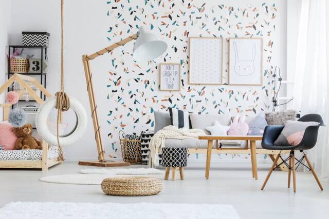 Terrazzo Pattern Sticker Decals, Abstract Wall Kids Bedroom Decor, Nursery 36 Matt Colours - image 1