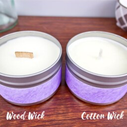 Cranberry Cobbler Soy Candle in 8Oz Tin - Food Scented For Holiday Decor Or Gifting, Wood Cotton Wick - thumbnail 3