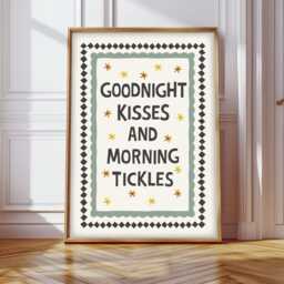 Goodnight Kisses & Morning Tickles Print, Childrens Bedroom Prnits, Prints, Kids Wall Art, Nursery Prints - thumbnail 2