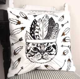 Wild Cat Velvet Cushion Cover, Pillow - thumbnail 1