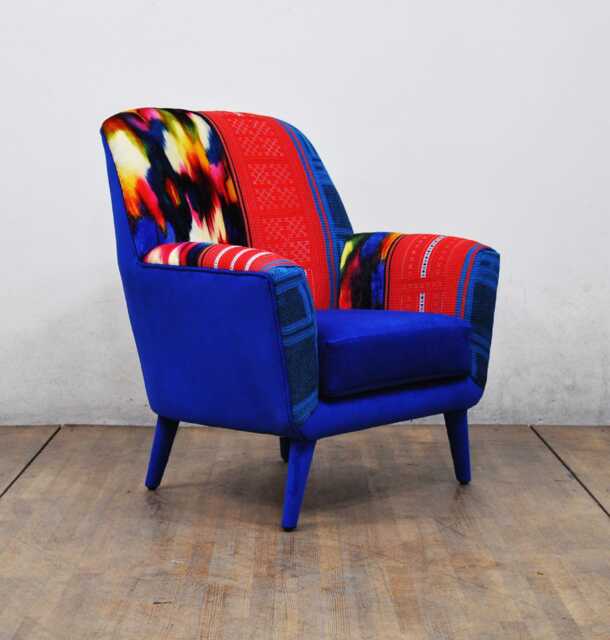 Bay Armchair - Hmong & Silk Navy Blue I - image 1