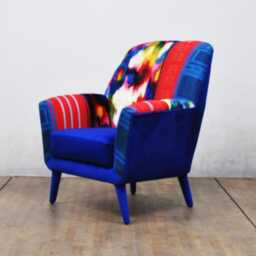 Bay Armchair - Hmong & Silk Navy Blue I - thumbnail 3