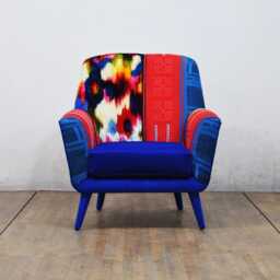Bay Armchair - Hmong & Silk Navy Blue I - thumbnail 2