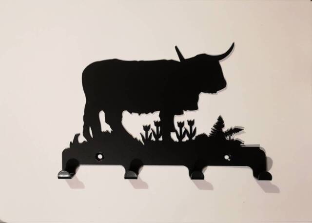 Highland Cow Key Holder Hooks