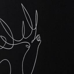 Canvas Poster Deer Single Line Art Embroidery Design Minimalist Decor Black & White Geometric Wall Farmhouse Stiches - thumbnail 2