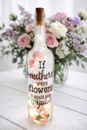 Mum Roses Led Light Up Glass Bottle, Mother's Day Gift, If Mothers Were Flowers Christmas Gift For Mum's Birthday, Flowers
