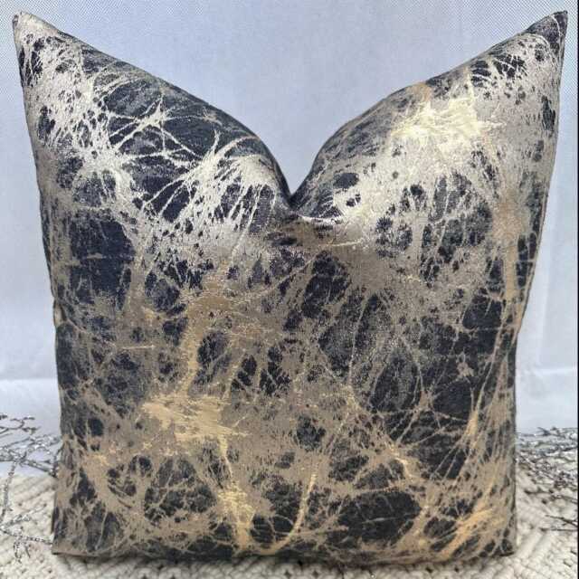 Luxury Black & Gold Marble Scatter Cushions Handcrafted Sofa Bed Set By The Couture Cushion - Style 119 - image 1
