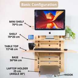 Wall Mounted Standing Desk Floating Home Office Artist Workstation - thumbnail 3
