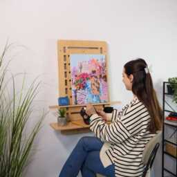 Wall Mounted Standing Desk Floating Home Office Artist Workstation - thumbnail 2
