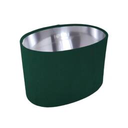 Oval Green Lampshade in Velvet With Silver Lining - thumbnail 2
