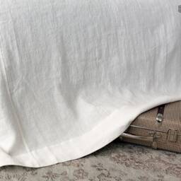 Antique White Linen Bedspread - Off Bedspread-Softened Linen Bed Cover-Quilt- Milk White Cover-Linen Cover Queen King Size - thumbnail 3