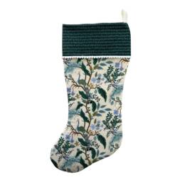 Rifle Paper Co Vintage Garden Peacock Metallic in Cream Fabric Christmas Stocking - thumbnail 3
