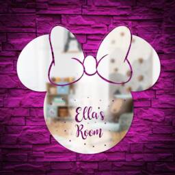 Personalized Minnie Mouse Mirror Acrylic Nursery Wall Decor - thumbnail 3