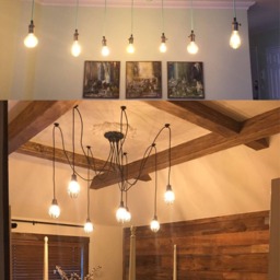 Modern Diamond Chandelier White Led Lamps Blush Rose Gold Copper Swag 7 - Custom Multi Pendant Ceiling - thumbnail 2