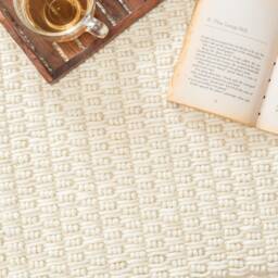 Hand Woven , Handmade Carpet Modern Style New Zealand Wool Indoor Rug. Entryway Or Runner Off White - Therugbasket - thumbnail 1