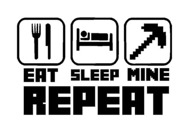 Gamer Wall Sticker Eat Sleep Mine Repeat Craft Gaming Art Decal Decor Vinyl For Kids Teens Rooms - image 1
