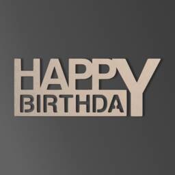 Unfinished Wooden Happy Birthday Sign - Mdf Wall Decor - thumbnail 2