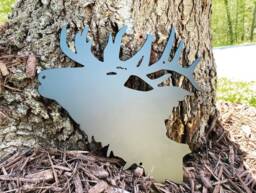 Metal Elk Sihlouette - Decor Wall Hanging Camp Cabin Gift Rustic Adirondack Sign