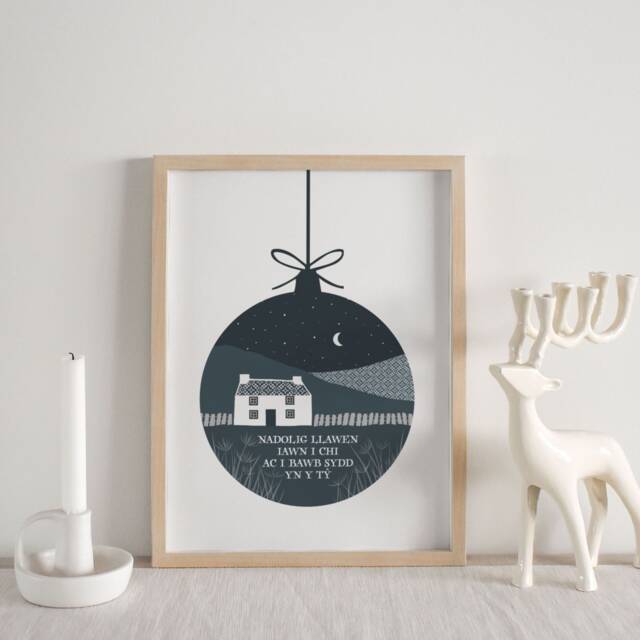 Print Nadolig Llawen, Cymraeg, Welsh Print, Merry Christmas Addurn Nadolig, Decoration