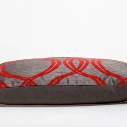 Red Geometric Lumbar Pillow Cover, Romo Cotton Silk Blend - thumbnail 3