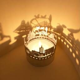 Stralsund Skyline Shadow Play Lantern Candle Attachment For Stunning City Silhouette - Perfect Souvenir Gift Fans - thumbnail 3