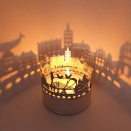 Stralsund Skyline Shadow Play Lantern Candle Attachment For Stunning City Silhouette - Perfect Souvenir Gift Fans - thumbnail 1
