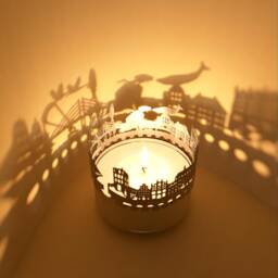 Stralsund Skyline Shadow Play Lantern Candle Attachment For Stunning City Silhouette - Perfect Souvenir Gift Fans - thumbnail 2