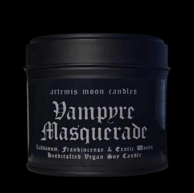 Vampyre Masquerade Soy Candle Frankincense, Exotic Woods, Vegan - image 1