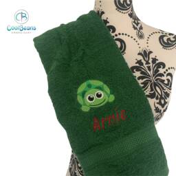 Tortoise Towel - Personalised Face Cloth/Hand Bath = Embroidered - thumbnail 1
