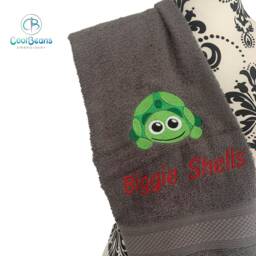 Tortoise Towel - Personalised Face Cloth/Hand Bath = Embroidered - thumbnail 3
