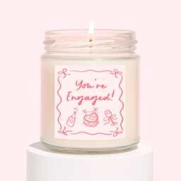 Just Engaged Gifts - Gift For Couple Engagement Friends You're Candle - thumbnail 1