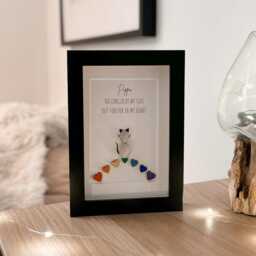 Pet Loss Mini Desk Keepsake Pebble Art Picture Frame Grief Animal Gift Sentimental Stone Cat Dog Pet For Friend in Memory - thumbnail 2