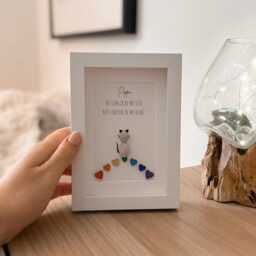 Pet Loss Mini Desk Keepsake Pebble Art Picture Frame Grief Animal Gift Sentimental Stone Cat Dog Pet For Friend in Memory