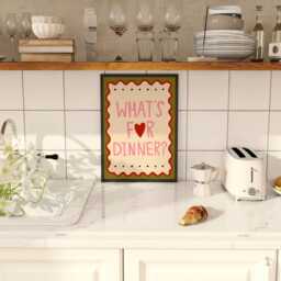 What's For Dinner Print, Kitchen Wall Art, Colourful Prints, Dining Room Typography Unframed - thumbnail 3
