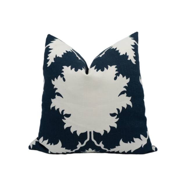 Mary Mcdonald For Schumacher - Garden Of Persia Bleu Marine Graphic Persian Inspired Designer Cushion Cover Handmade Throw Pillow - image 1