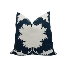 Mary Mcdonald For Schumacher - Garden Of Persia Bleu Marine Graphic Persian Inspired Designer Cushion Cover Handmade Throw Pillow - thumbnail 1