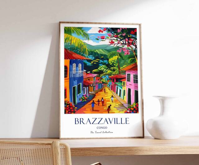 Brazzaville Poster, Congo Africa Travel Culture African Print, Print - image 1