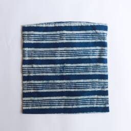 Indigo Dabu Hand Blockprint Cushion No Chemicals, Natural Handmade Cushion, Cotton Cushion Cover, Stripe Made in India - thumbnail 2