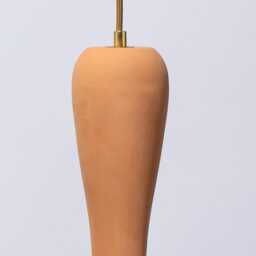 Large Ceramic Pendant Lamp Green Terracotta Sculptural Light - thumbnail 3