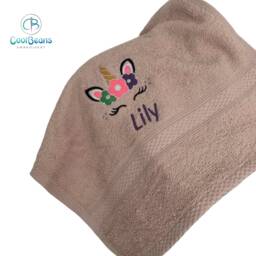 Unicorn Towel - Personalised Face Cloth/Hand Bath = Embroidered - thumbnail 4