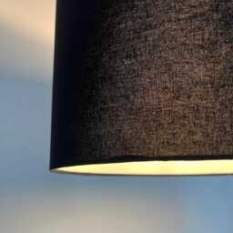 Black Cotton Drum Lampshade, White Lining, Ceiling Or Table Lamp - thumbnail 3