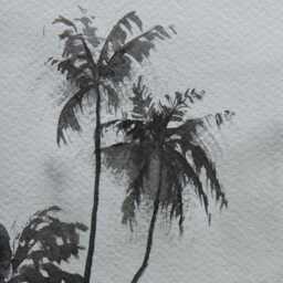 Watercolor Surf Print - Black & White Ocean Art Poster - thumbnail 3