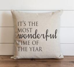 It's The Most Wonderful Time Of Year 20 X Pillow Cover // Christmas Holiday Winter Throw Gift Accent - thumbnail 1