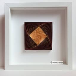 Brown Quilling Art 3D Spiral Paper Wall Hanging - thumbnail 3